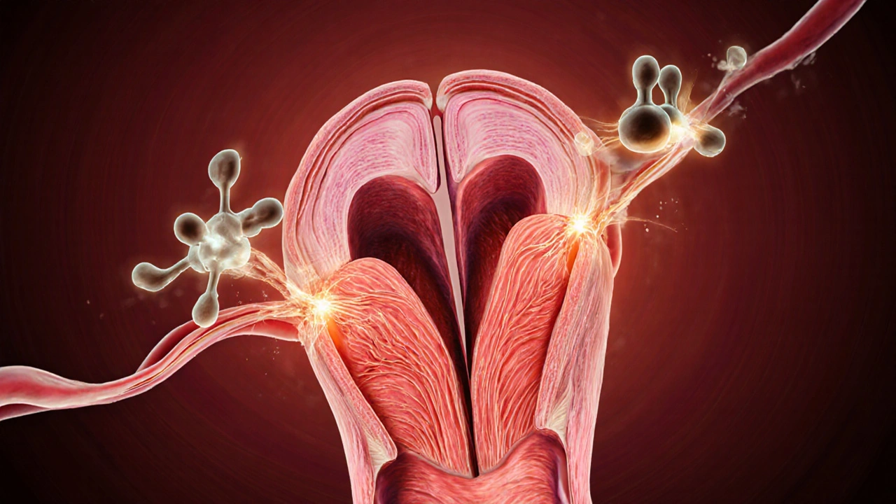 Illustrated cross‑section of a penis showing blood vessels dilating as a PDE5 inhibitor works.