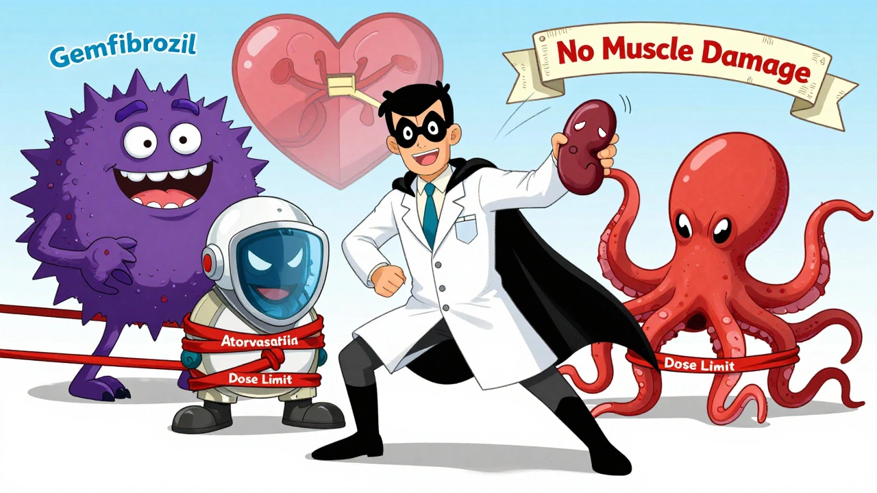 Superhero statins fighting drug villains, with pravastatin and rosuvastatin winning the battle.