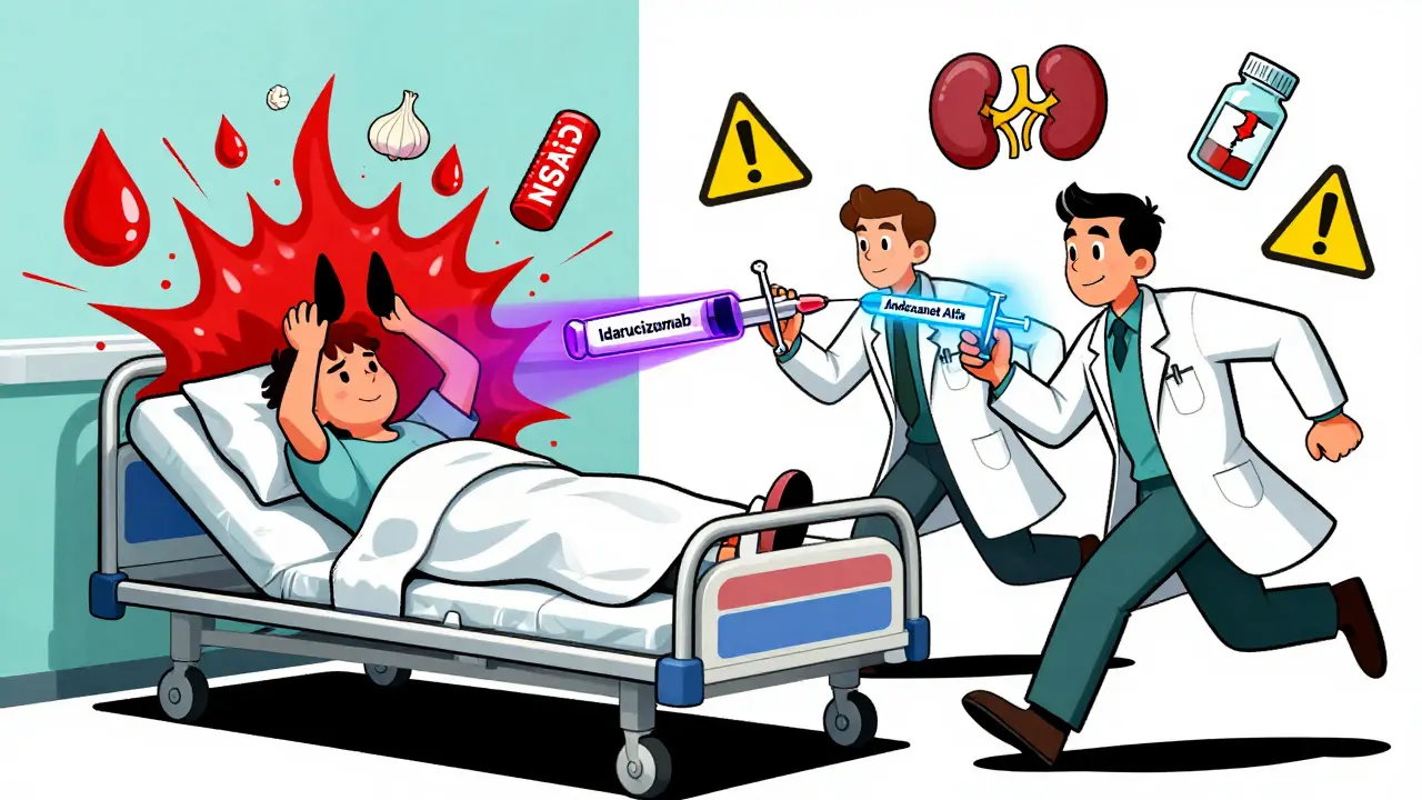 ER scene with doctors administering reversal agents to stop a massive brain bleed.